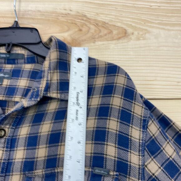 Eddie Bauer Shirt Mens Large Blue Brown Button Up Long Sleeve Plaid Outdoors - Picture 8 of 13